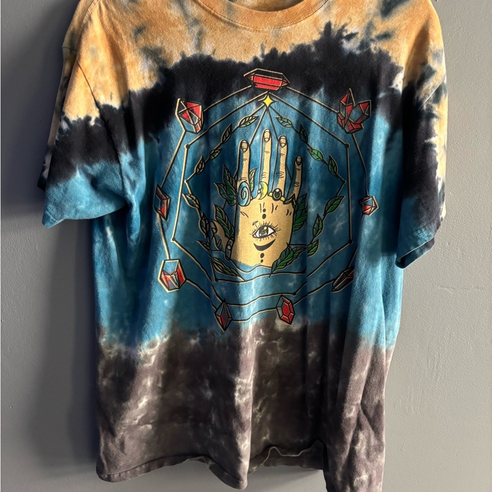 Liquid Blue Tie-Dye Short Sleeve Tee - Blue, Black, Brown